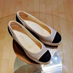 Chanel Two-Tone Espadrille Flats